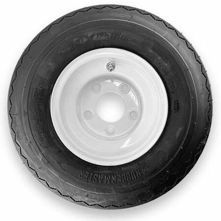 RUBBERMASTER - STEEL MASTER Rubbermaster 18x8.50-8 4 Ply Sawtooth Tire and 5 on 4.5 Stamped Wheel Assembly 599001